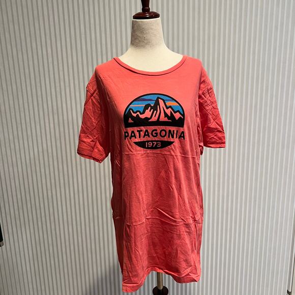 PATAGONIA Men's Fitz Roy Scope Organic T-Shirt Size M In Spiced Coral Red - Picture 3 of 9